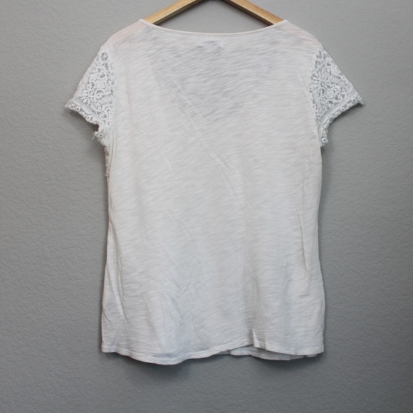 Lucky Brand Cream Eyelet Embroidery Tee - Picture 2 of 4